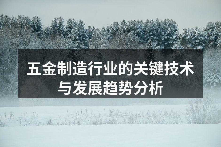 五金制造行业的关键技术与发展趋势分析